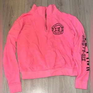 Victoria’s Secret pink black quarter zip sweatshirt